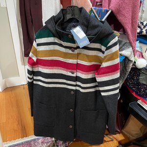 Pendleton-WOMEN'S CAMP STRIPE WOOL QUILTED PARKA